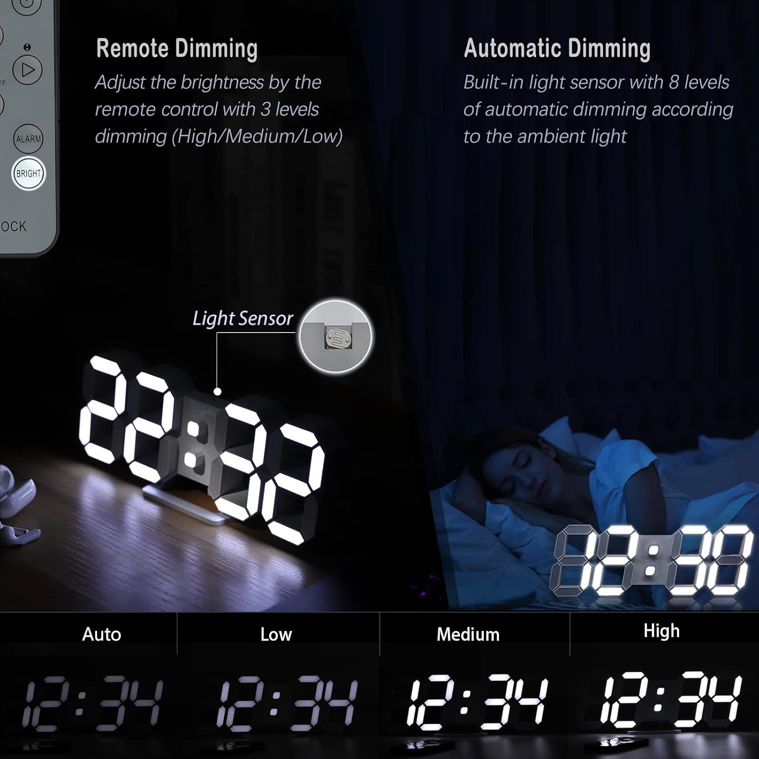 Bold Large LED Wall Clock — home decor (view 4)