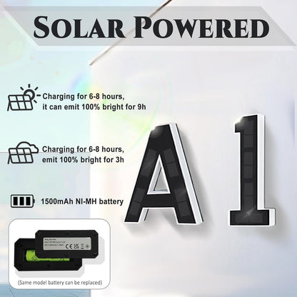 Solar Illuminated House Number Sign — home decor