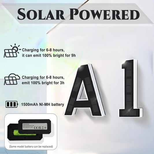 Solar Illuminated House Number Sign — home decor