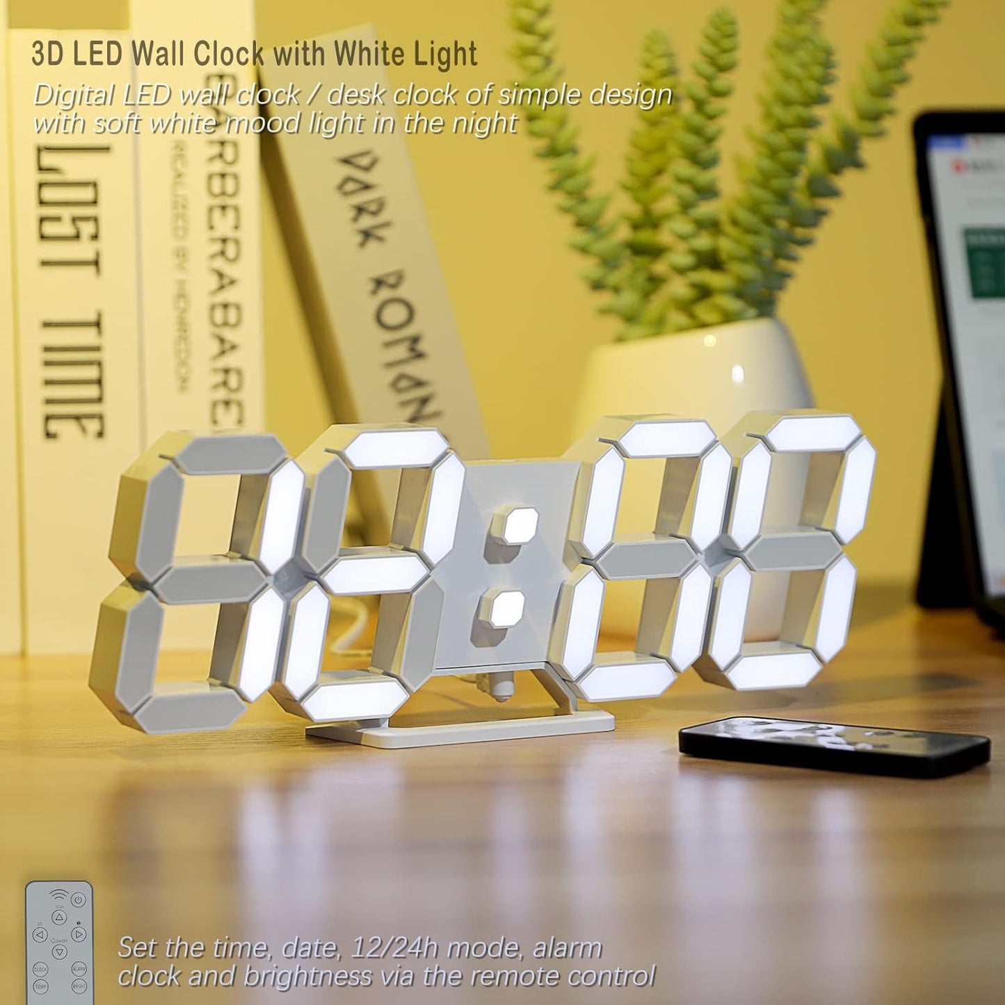 Bold Large LED Wall Clock — home decor (view 5)