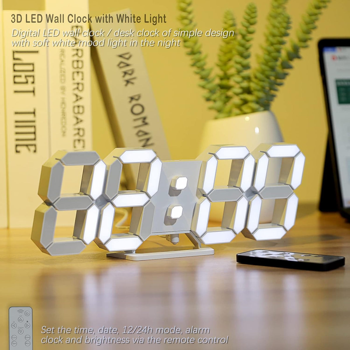 Bold Large LED Wall Clock — home decor (view 5)