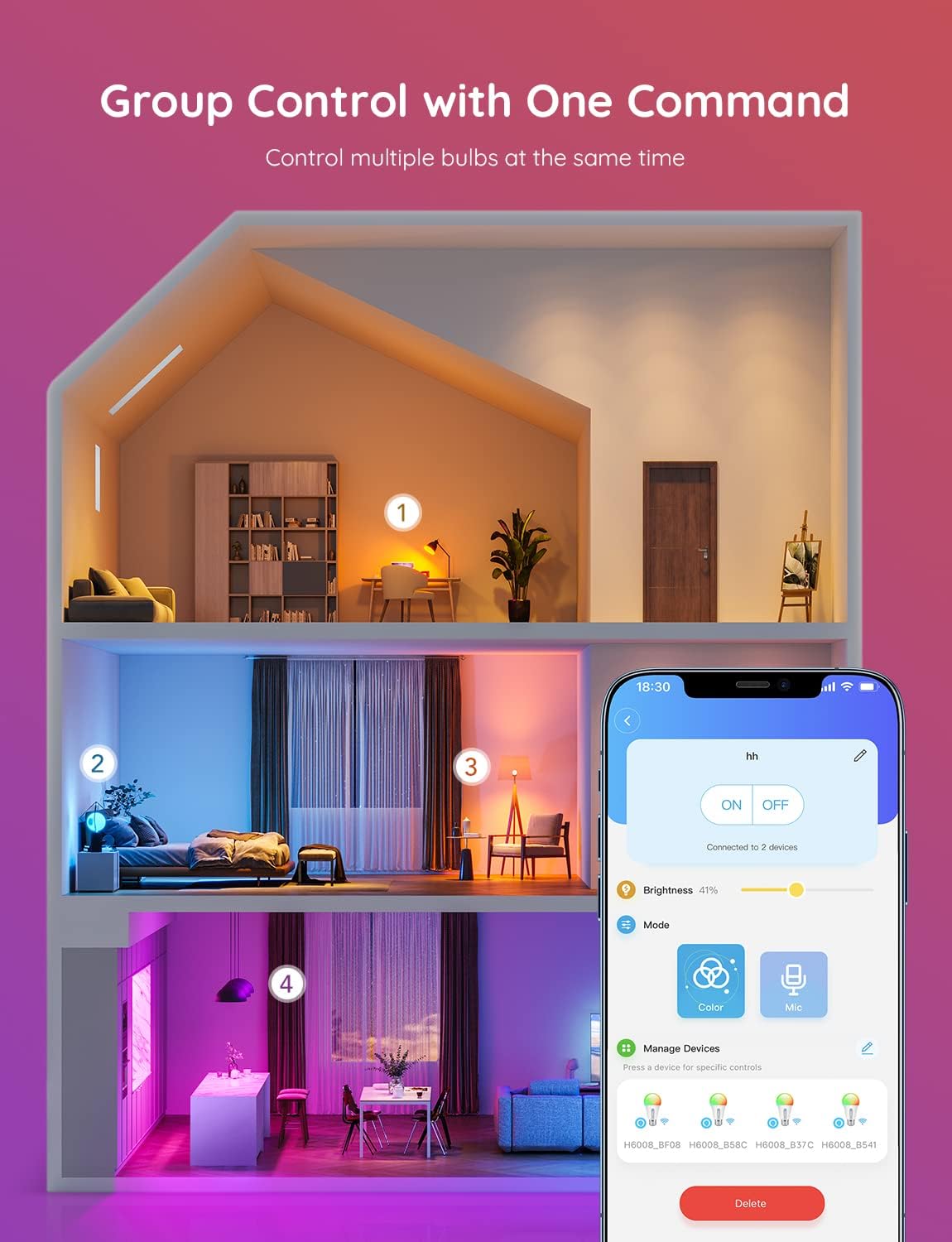 Smart Light Bulbs, Color Changing — home decor (view 5)