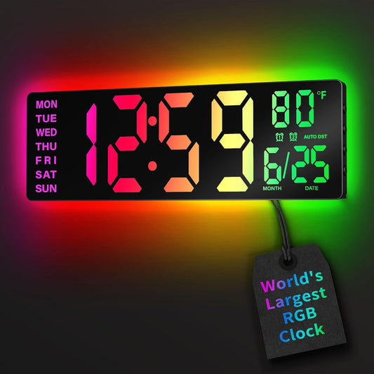HyperGlow Pro RGB Wall Clock — home decor